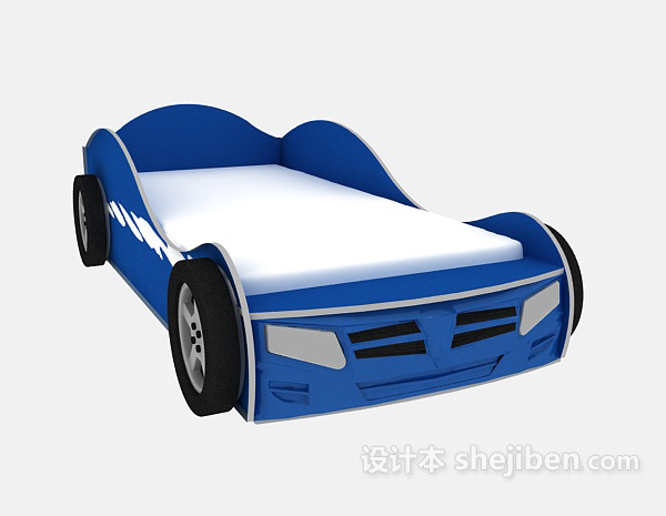 现代风格儿童单人床-汽车系列3d模型下载
