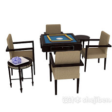 麻将桌椅3d模型下载
