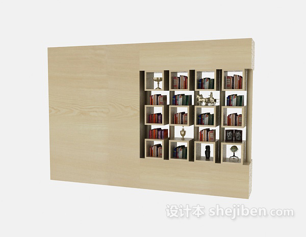 现代风格隔断书柜装饰柜3d模型下载