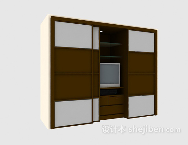 现代风格柜子3d模型下载