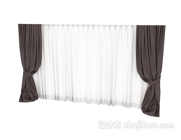 现代风格现代窗帘max窗帘3d模型下载