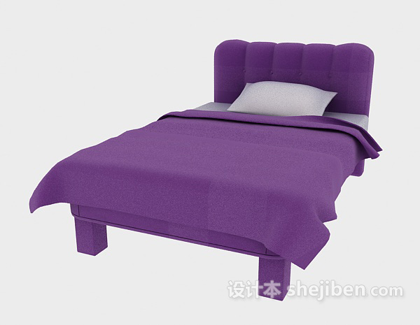 免费现代单人床床的3d模型下载
