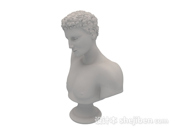 现代风格石膏像男人雕塑摆设品3d模型下载