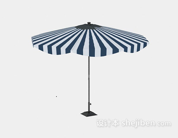 现代风格条纹状太阳伞3d模型下载