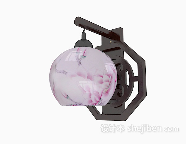 中式风格球形灯具3d模型下载