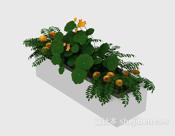 设计本室外花坛3d模型下载