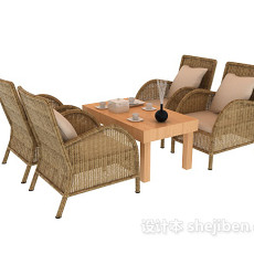 家庭休闲桌椅3d模型下载