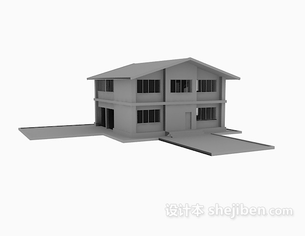 现代风格小房子3d模型下载