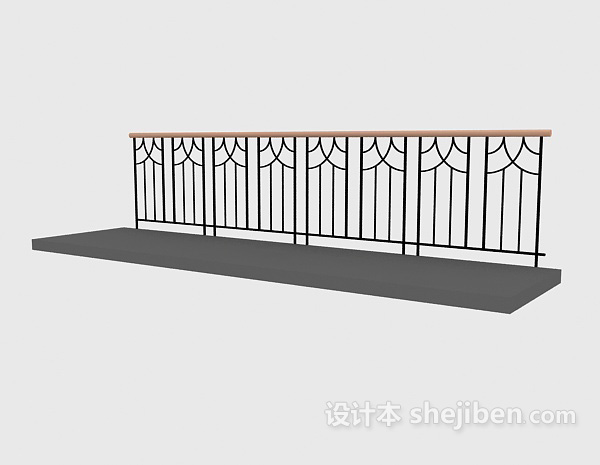 现代风格栏杆护栏3d模型下载