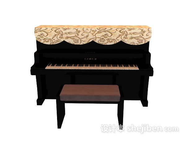 免费竖式钢琴组合3d模型下载