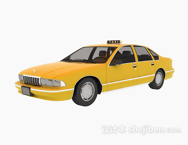 黄色出租车3d模型下载