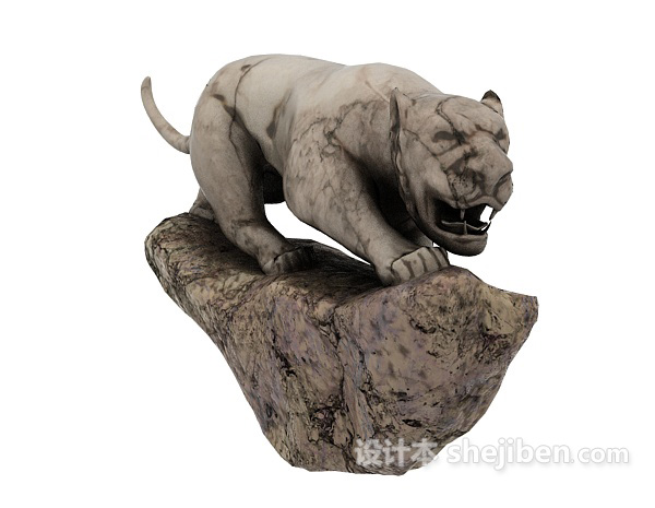 免费十二生肖的雕塑老虎3d模型下载