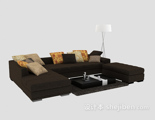 简约而不简单现代沙发组合3d模型下载