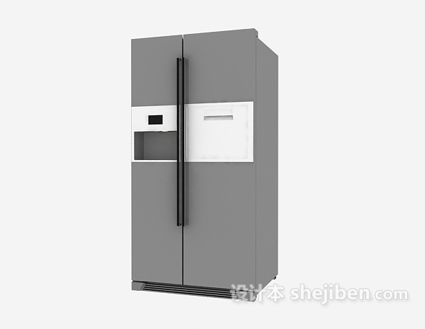 现代风格双开门冰箱3d模型下载