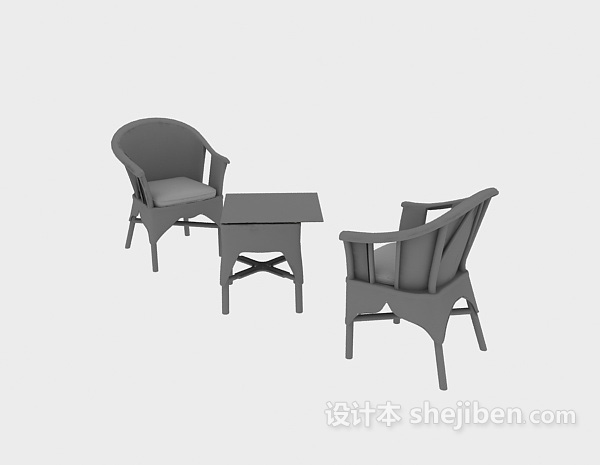 设计本竹编椅子3d模型下载