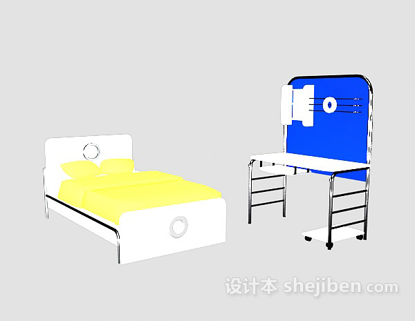 设计本儿童上下铺床3d模型下载
