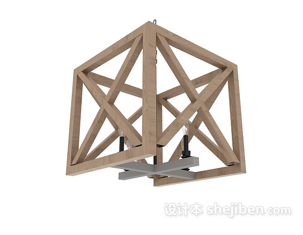 设计本方形吊灯3d模型下载