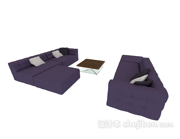 免费现代组合沙发3d模型下载