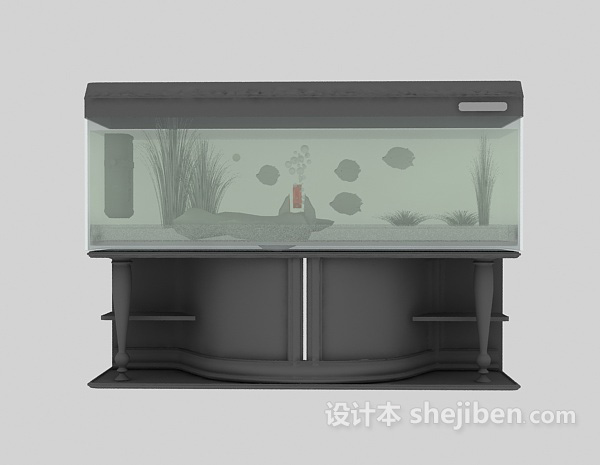 免费中式鱼缸3d模型下载