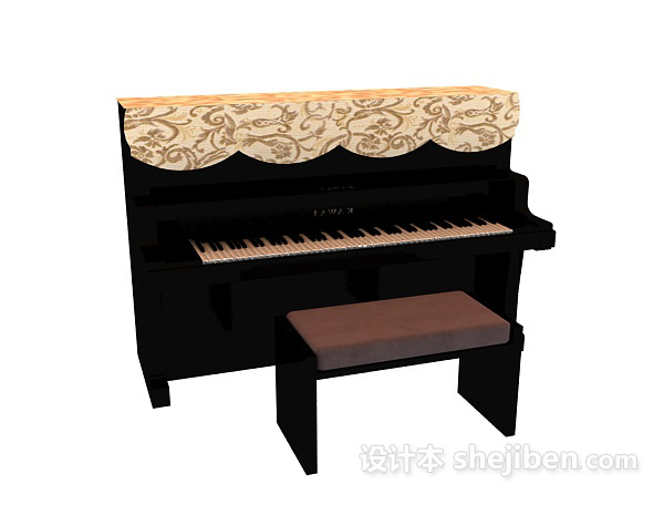 设计本竖式钢琴组合3d模型下载