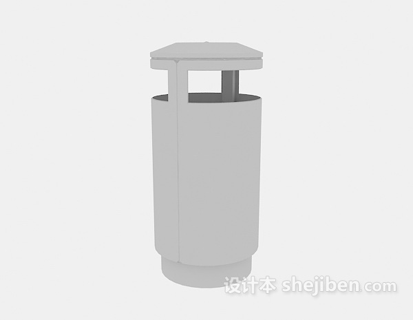 现代风格垃圾桶3d模型下载