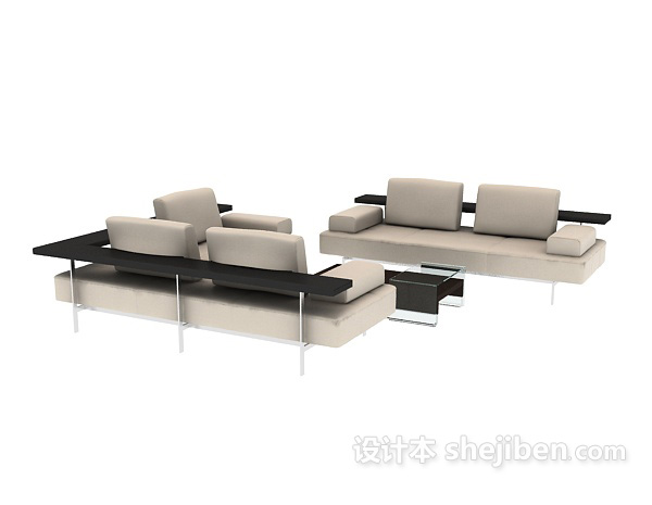 现代风格现代转角沙发3d模型下载