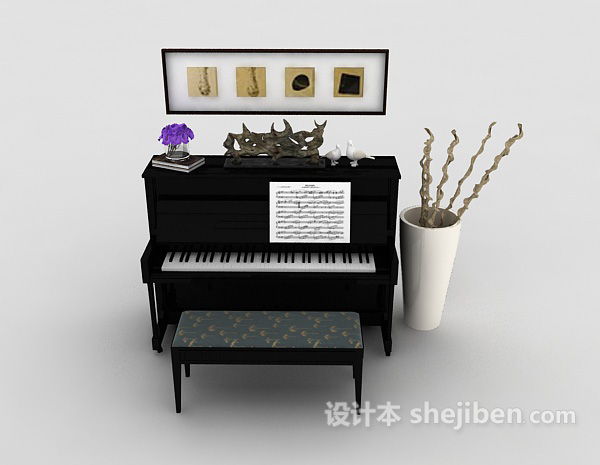 免费钢琴场景组合3d模型下载