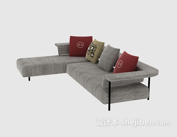 现代风格l型沙发3d模型下载