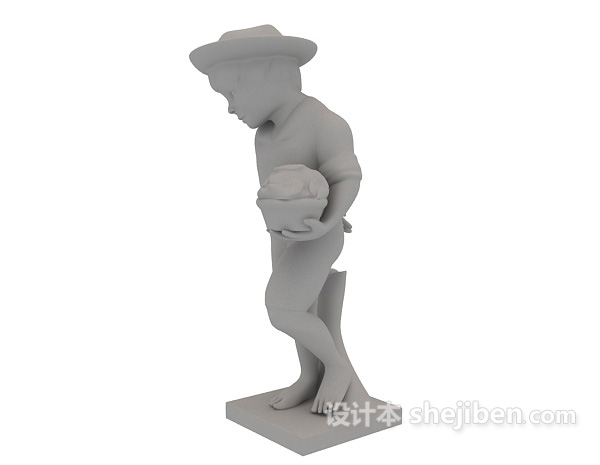 现代风格石膏雕塑3d模型下载
