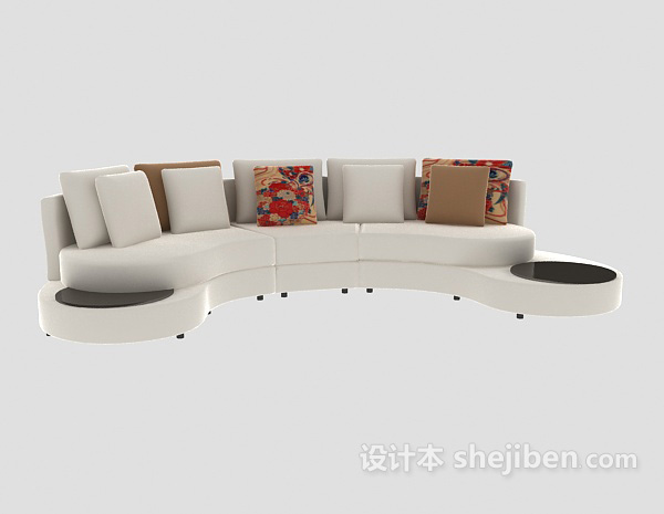 现代风格弧形沙发3d模型下载