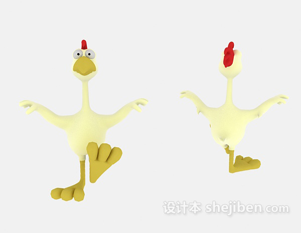 免费儿童动物玩具公鸡3d模型下载
