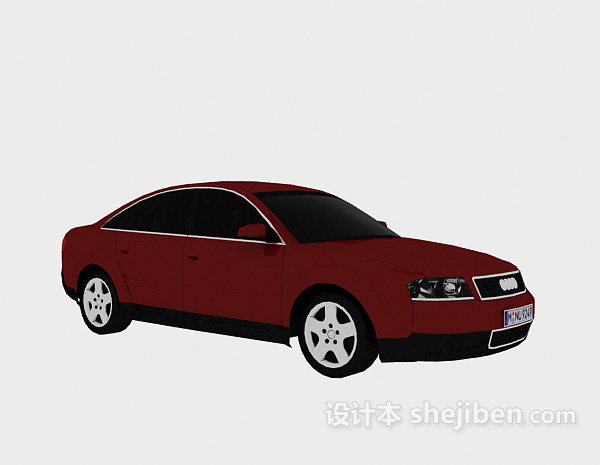 红色车3d车模型下载