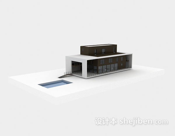 设计本别墅外立面3d模型下载