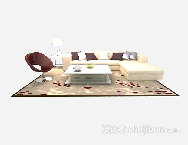 免费现代组合沙发3d模型下载