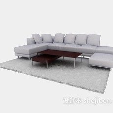 u型沙发3d模型下载