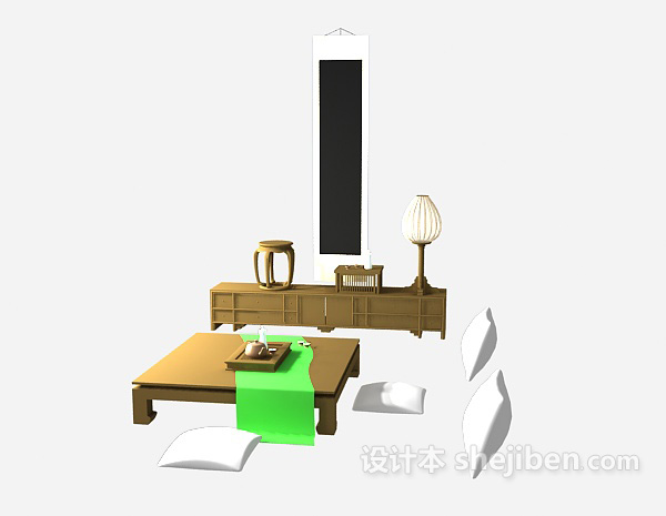 中式风格中式茶室3d模型下载