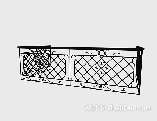 现代风格阳台栏杆3d模型下载