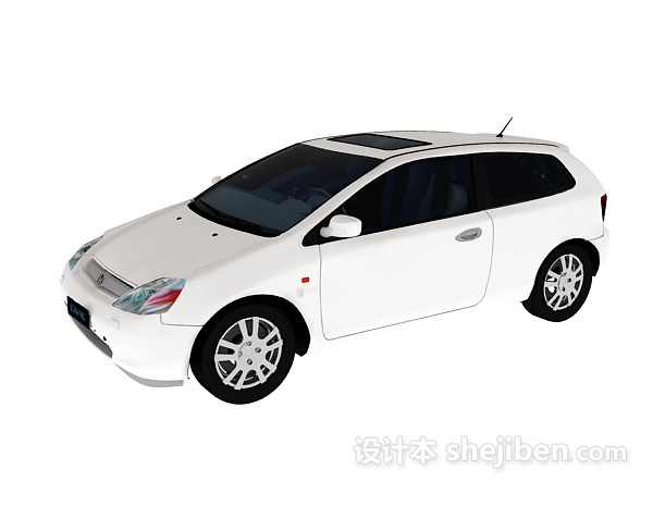 免费白色的max汽车3d模型下载
