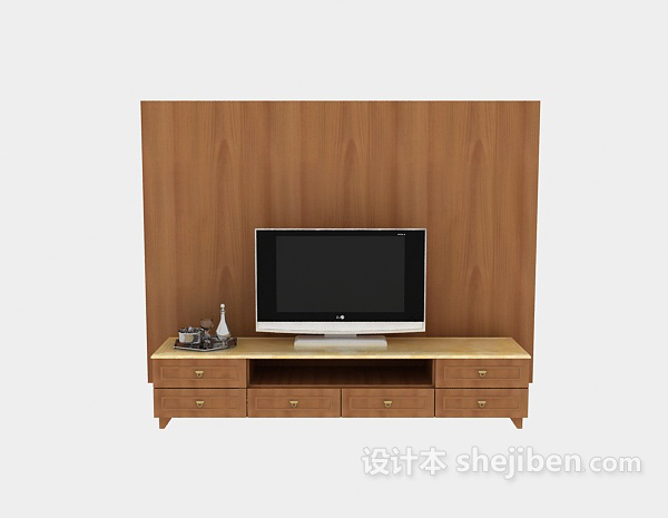 设计本装饰墙电视柜3d模型下载