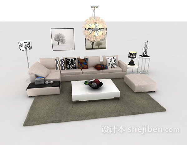 免费沙发组合3d模型下载