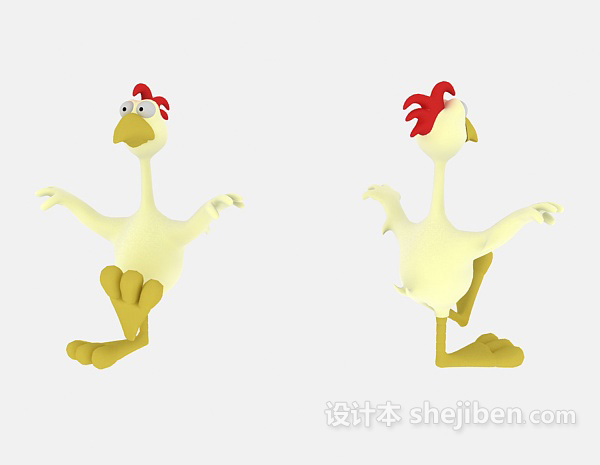 现代风格儿童动物玩具公鸡3d模型下载