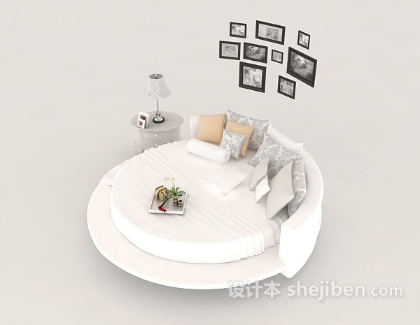 设计本床照片墙3d模型下载