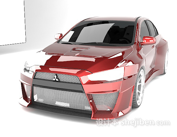 设计本三菱lancer evolution 跑车3d模型下载