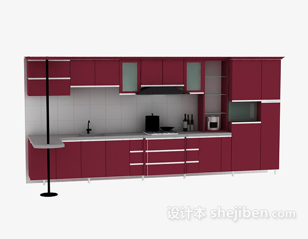设计本厨房853d模型下载