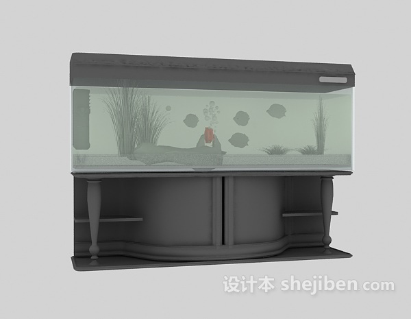 现代风格中式鱼缸3d模型下载