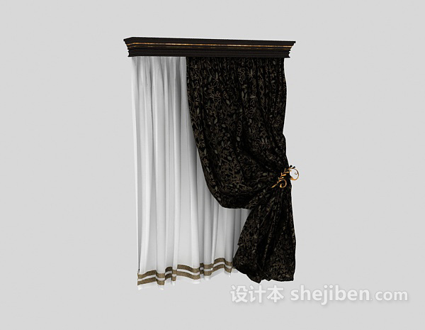 设计本窗帘3d模型下载