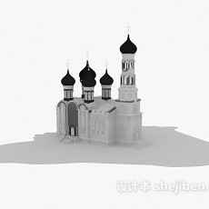 欧式城堡建筑3d模型下载