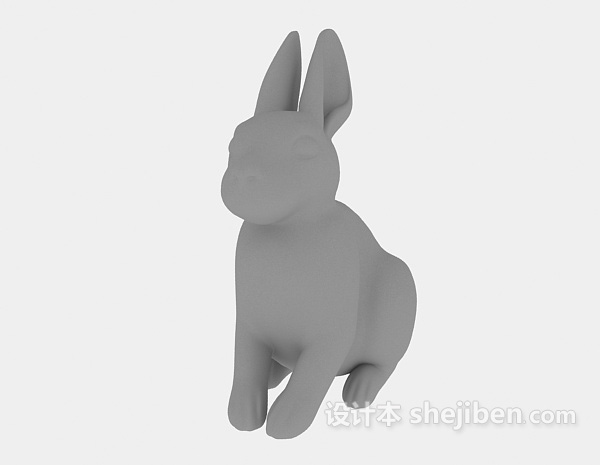 现代风格兔子3d模型下载