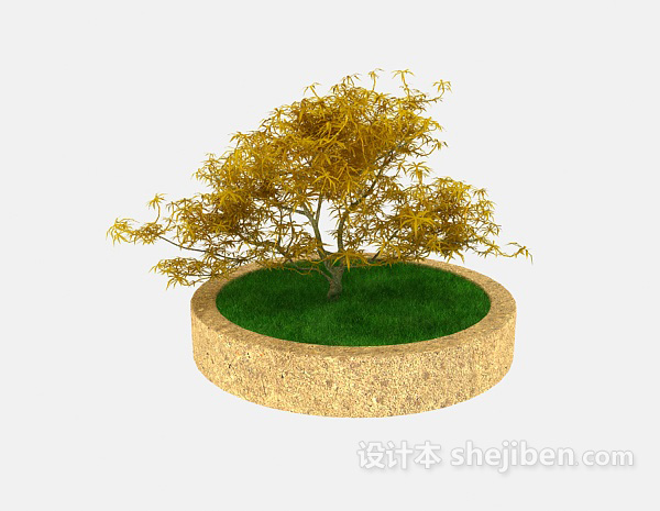 免费室外盆栽绿植3d模型下载