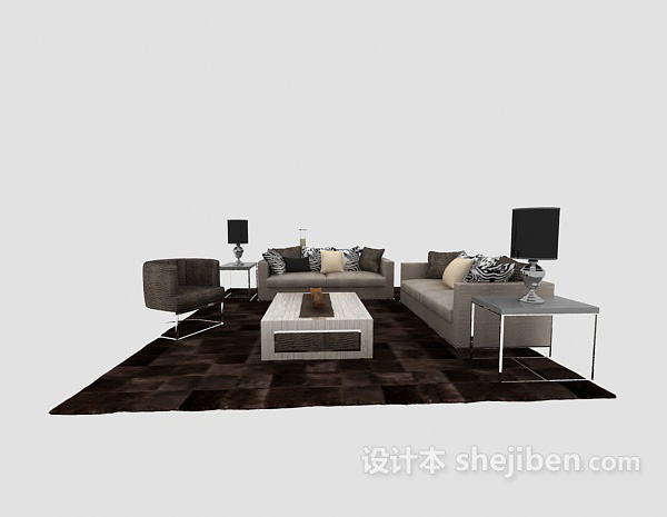 设计本组合沙发3d模型下载